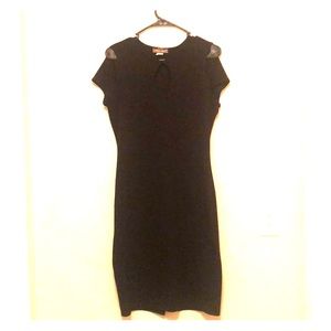 Cut-out Shoulder Black Dress